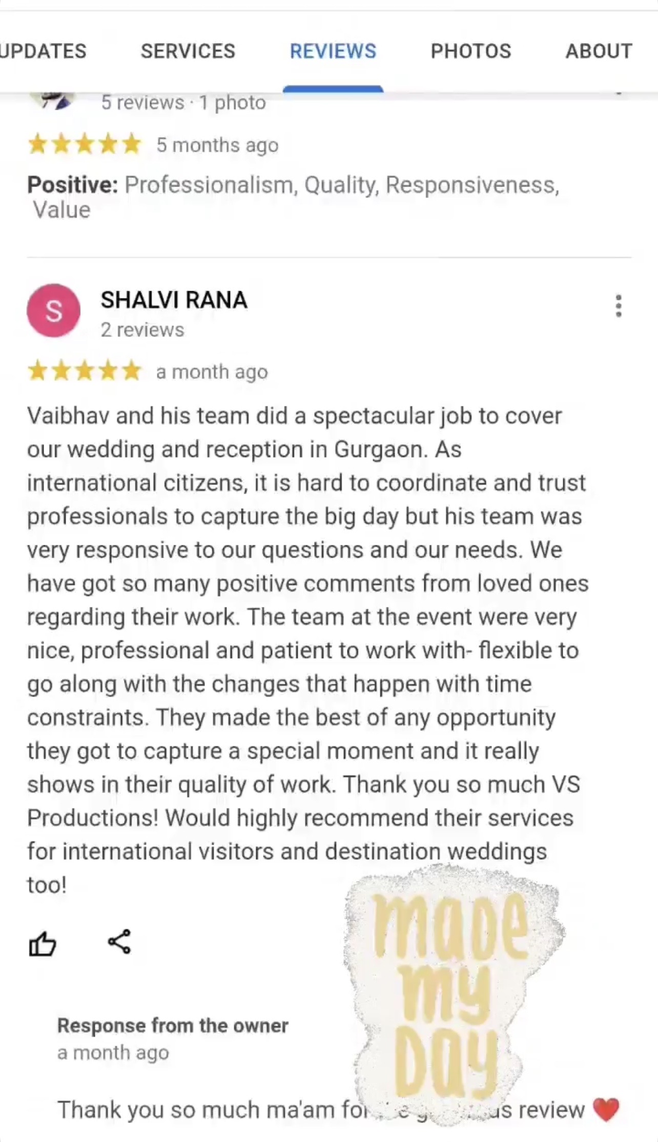 Shalvi Rana review screenshot